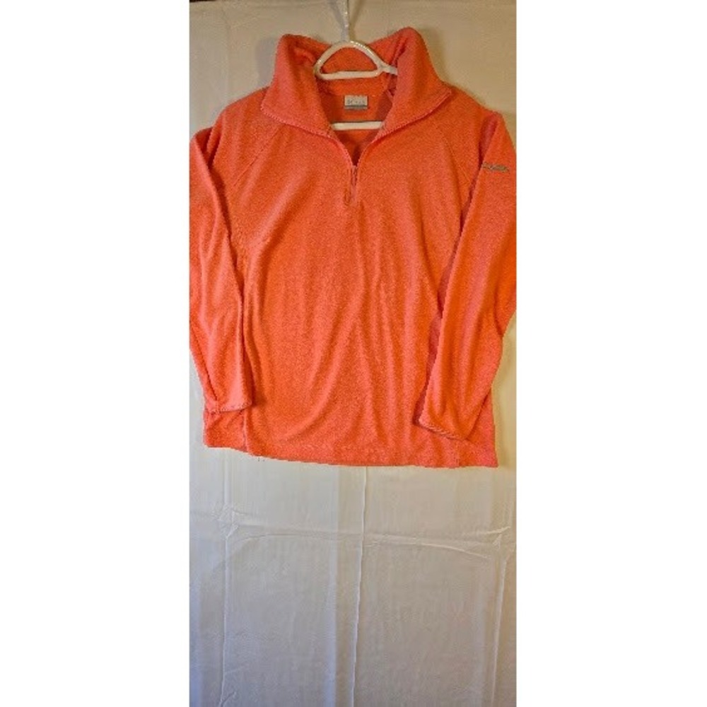 Columbia Womens XL Aqua Blue Fleece Quarter Zip Pullover Sweater Long Sleeve